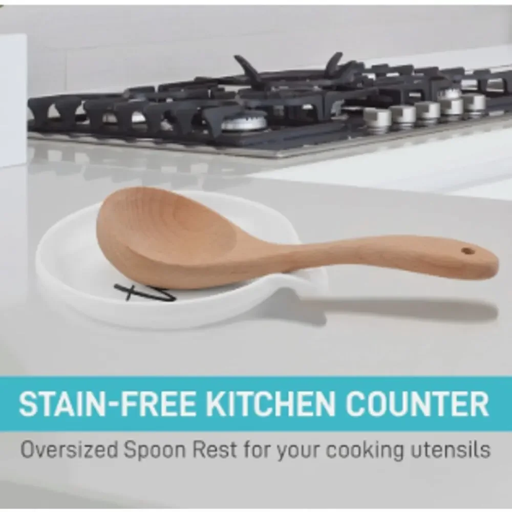 Ultimate Hostess Tasty and Yum Porcelain Spoon Rest Set, 5-Inch Farmhouse Decor